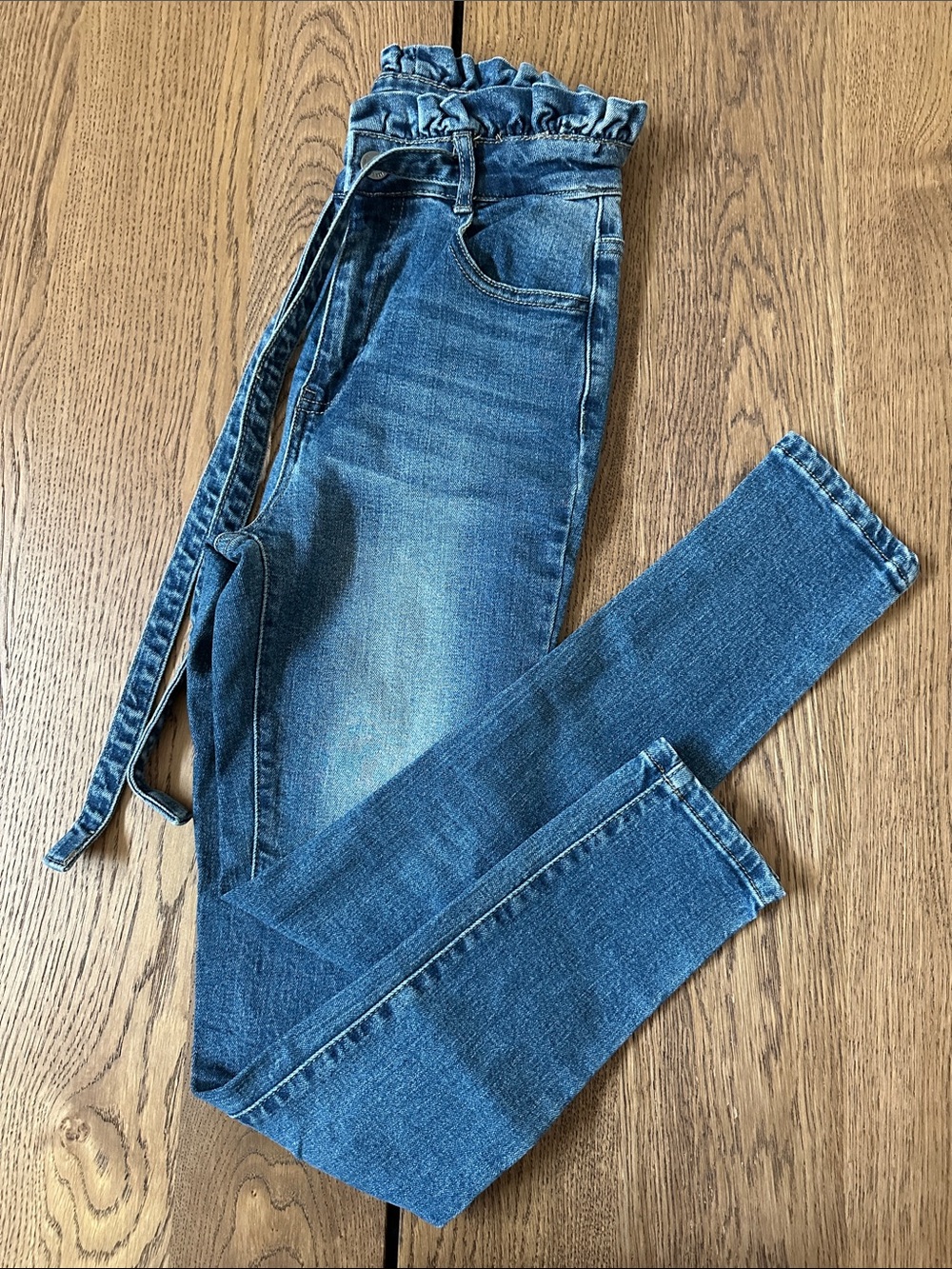 BLACK LABEL C’ESTTOI Jeans Ruffles Waist Band Skinny Jeans Size 27/3